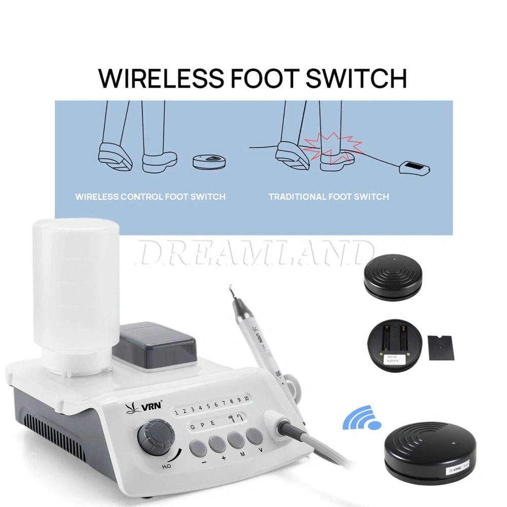 Dental Ultrasonic Piezo Scaler Unit with LED handpiece & tips A8-simple type fit EMS & Woodpecker