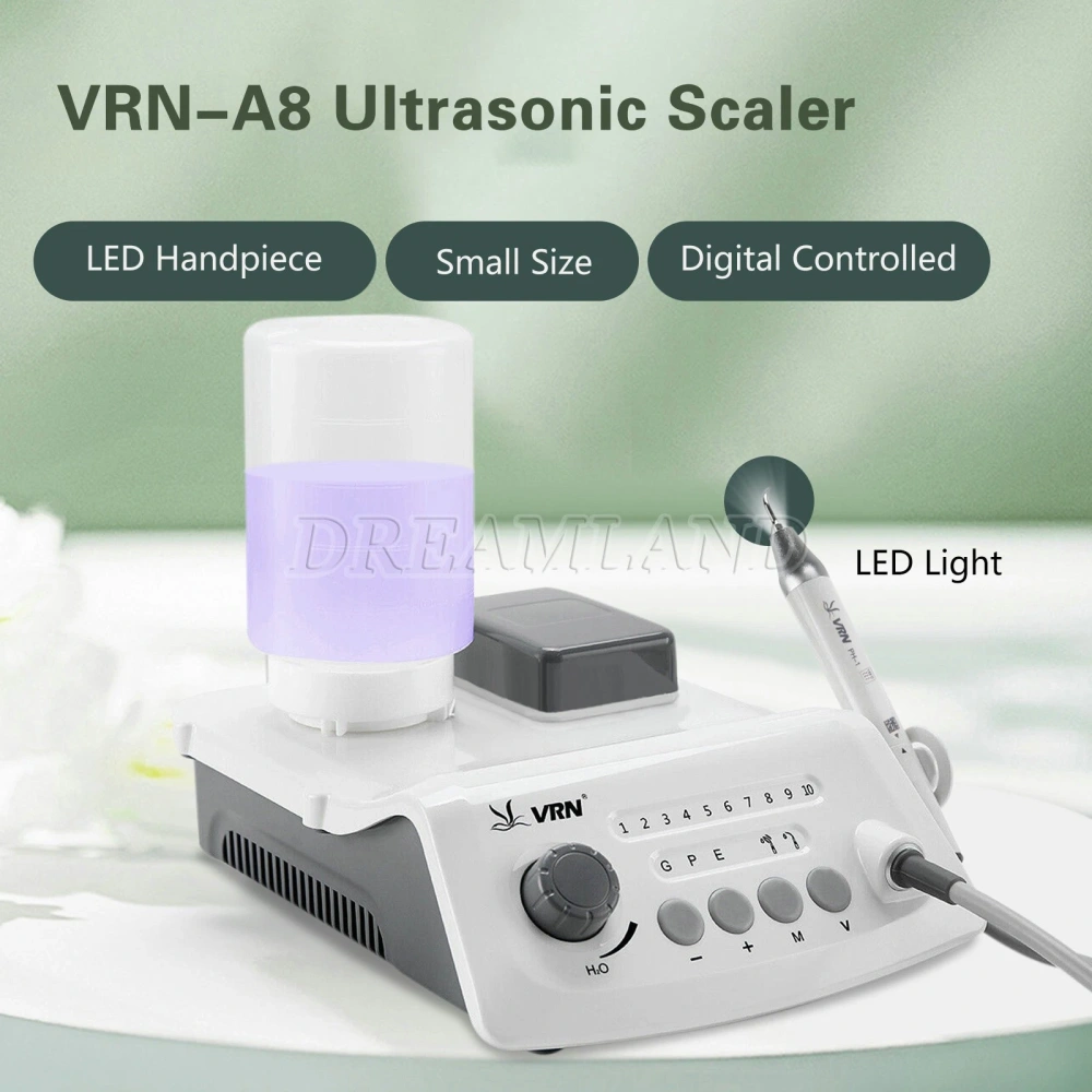 Dental Ultrasonic Piezo Scaler Unit with LED handpiece & tips A8-simple type fit EMS & Woodpecker