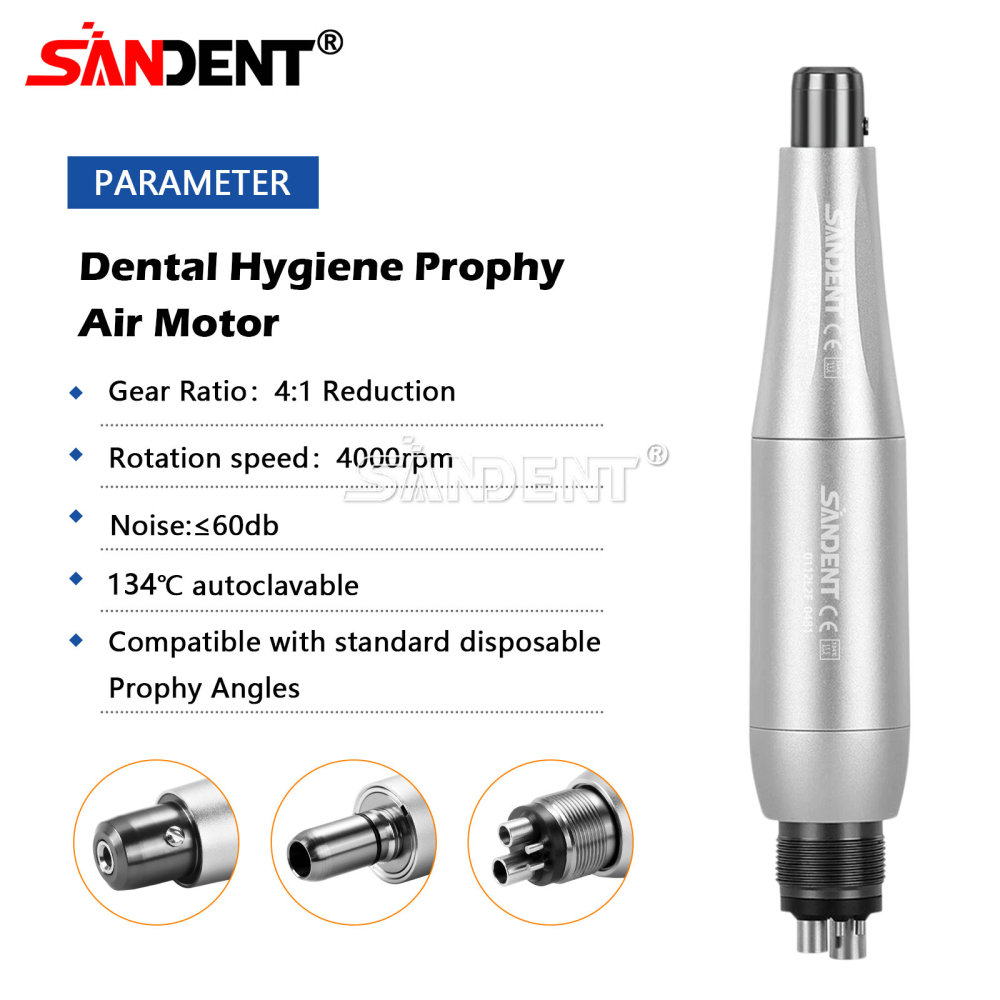 Dental Hygiene Prophy Handpiece Air Motor 4Holes 4:1 Nose Cone 360°Swivel