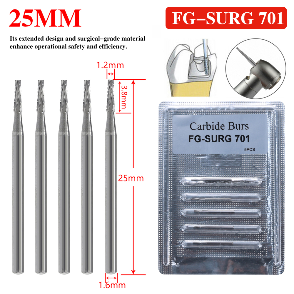Dental surgical Tungsten Carbide Burs 25mm long FG-557L FG-558 FG-556 FG-05 FG-04 FG-03 FG-02  FG-330 FG-701
