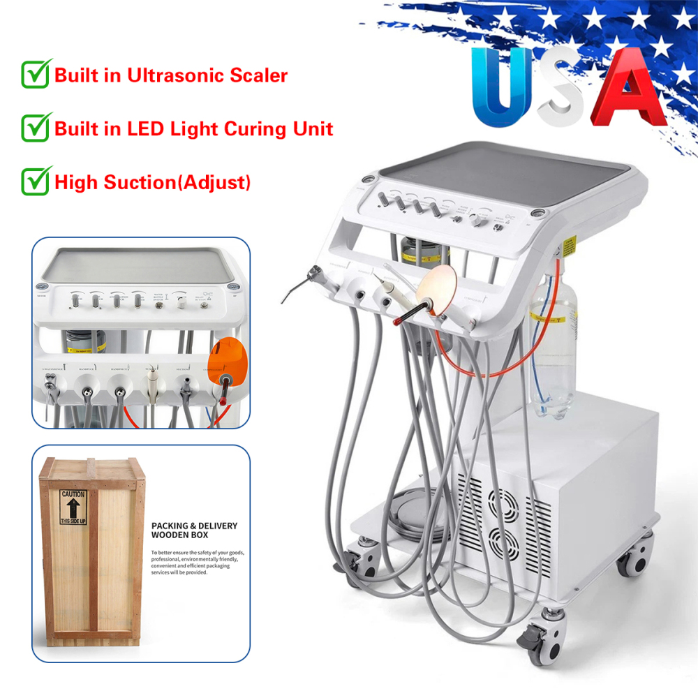 Dental Mobile Delivery Unit Cart with Compressor + Built-in scaler + Curing Light SD-301