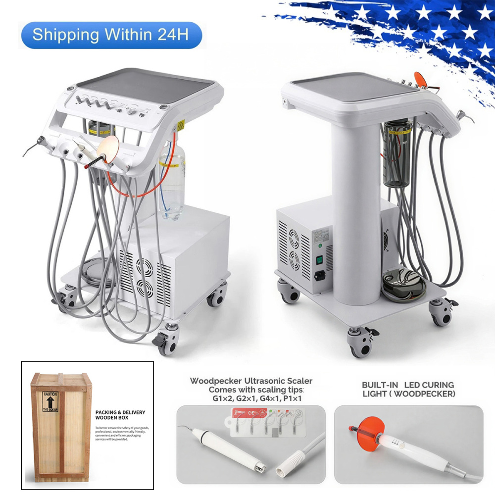 Dental Mobile Delivery Unit Cart with Compressor + Built-in scaler + Curing Light SD-301