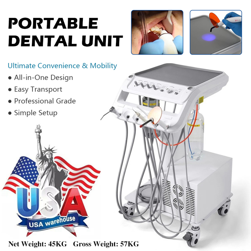 Dental Mobile Delivery Unit Cart with Compressor + Built-in scaler + Curing Light SD-301