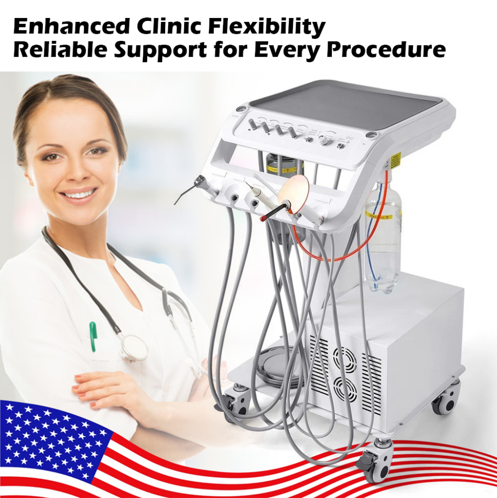 Dental Mobile Delivery Unit Cart with Compressor + Built-in scaler + Curing Light SD-301