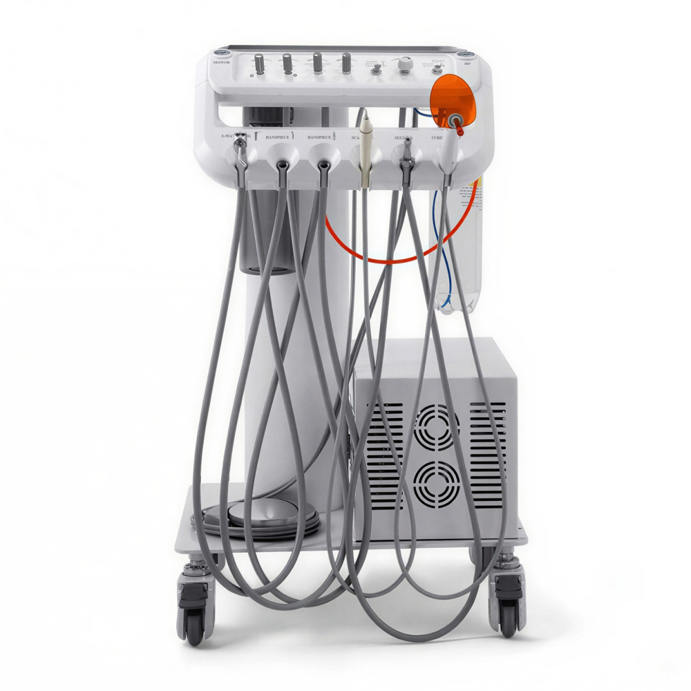 Dental Mobile Delivery Unit Cart with Compressor + Built-in scaler + Curing Light SD-301