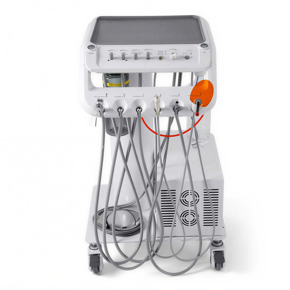 Dental Mobile Delivery Unit Cart with Compressor + Built-in scaler + Curing Light SD-301