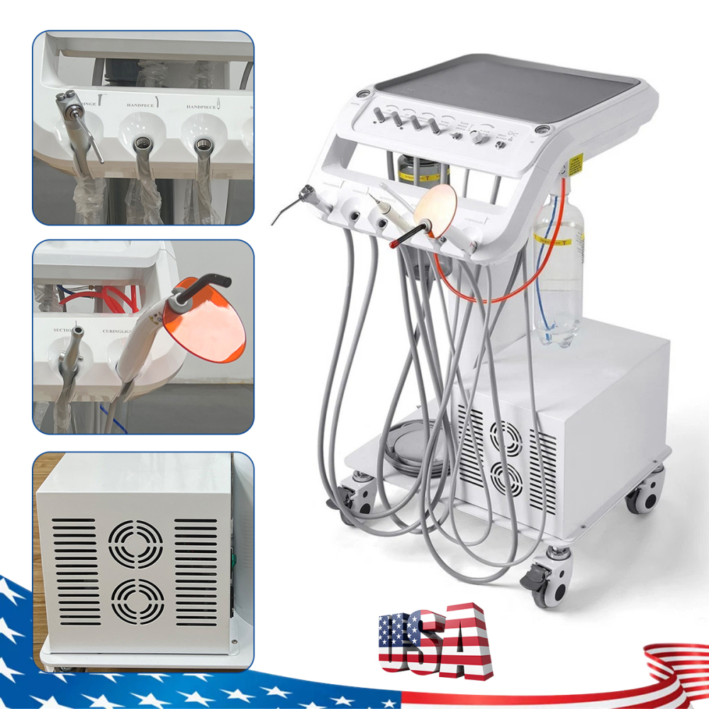 Dental Mobile Delivery Unit Cart with Compressor + Built-in scaler + Curing Light SD-301