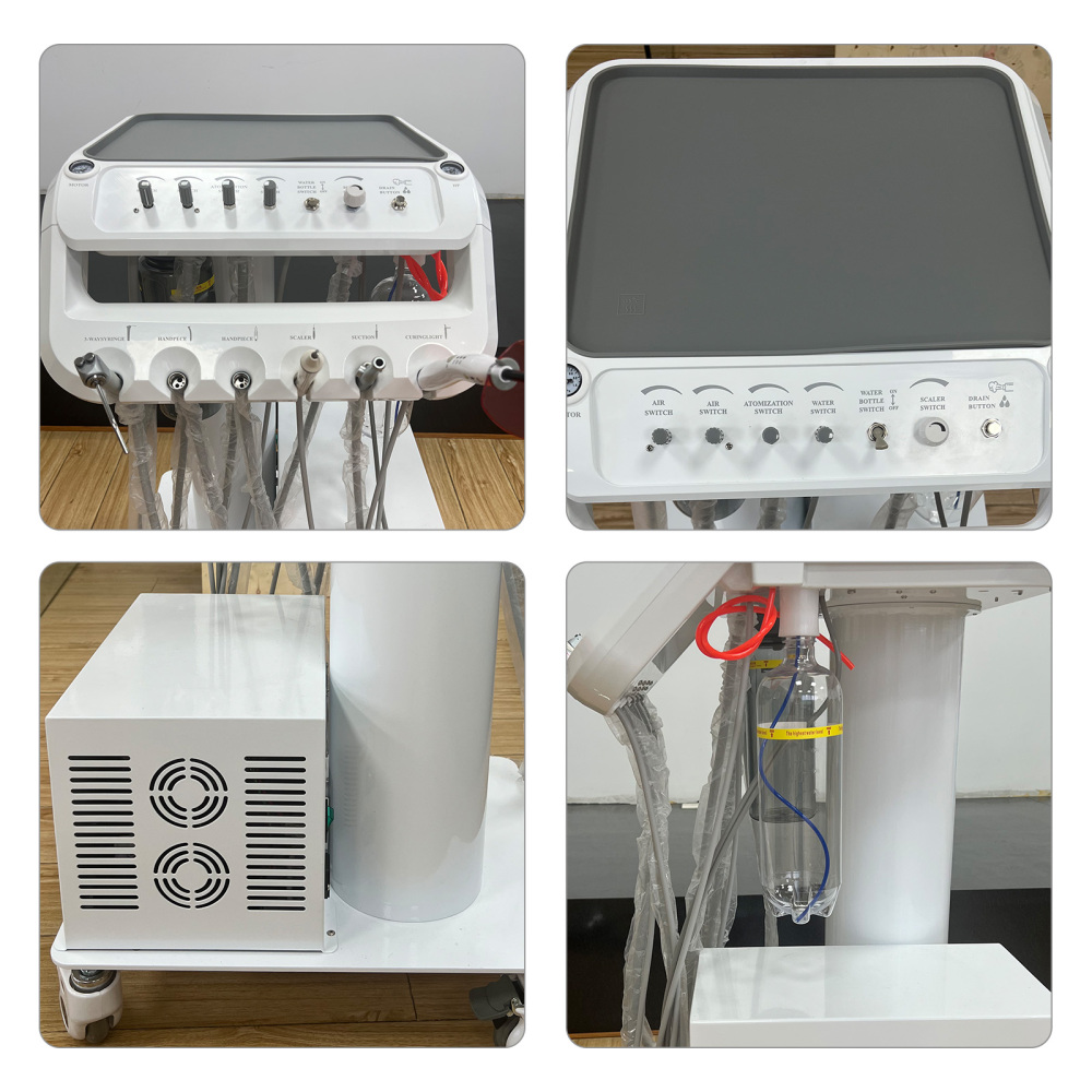 Dental Mobile Delivery Unit Cart with Compressor + Built-in scaler + Curing Light SD-301