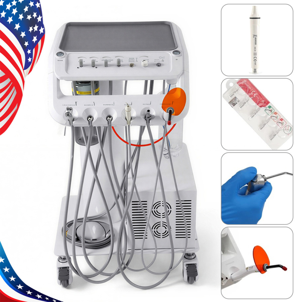 Dental Mobile Delivery Unit Cart with Compressor + Built-in scaler + Curing Light SD-301