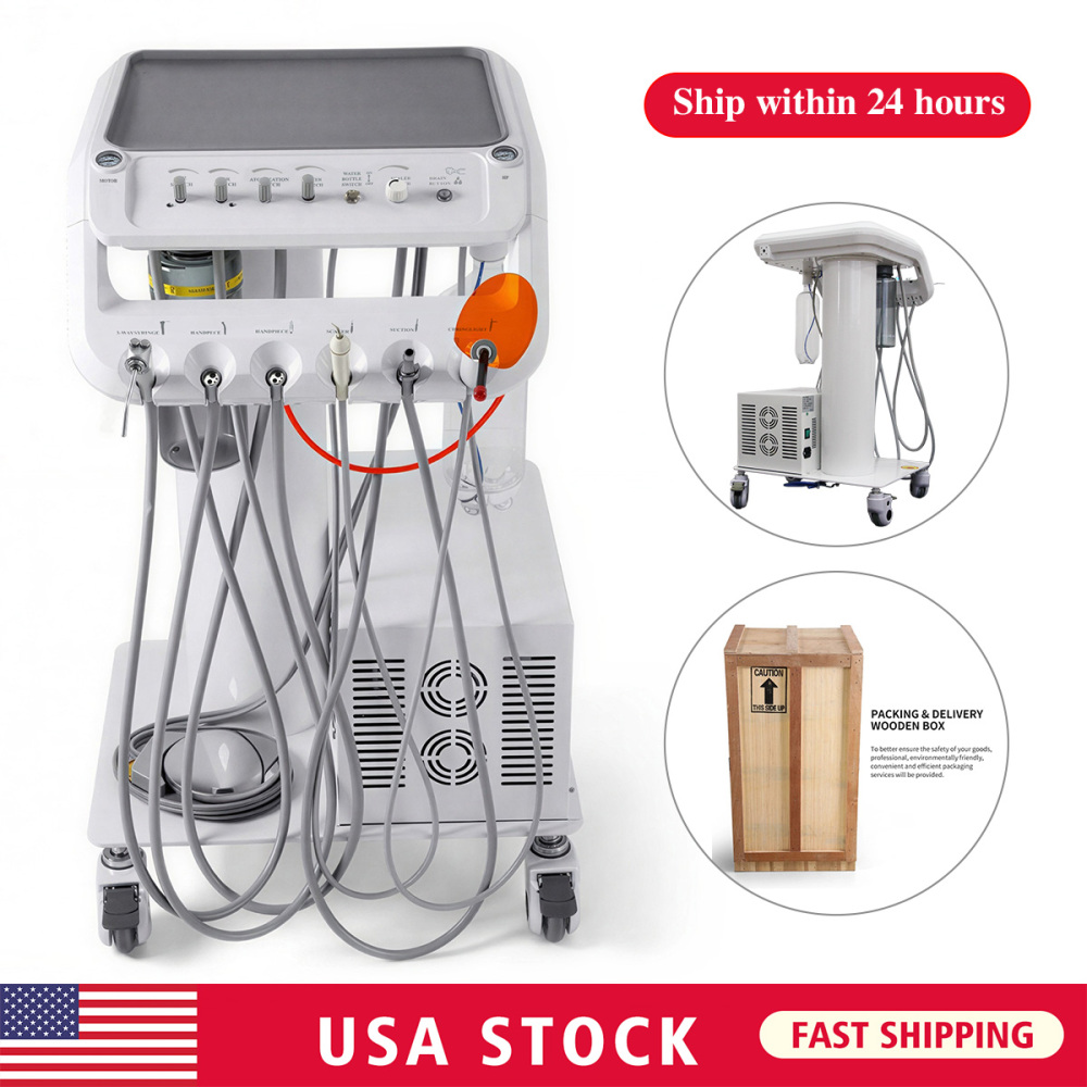 Dental Mobile Delivery Unit Cart with Compressor + Built-in scaler + Curing Light SD-301