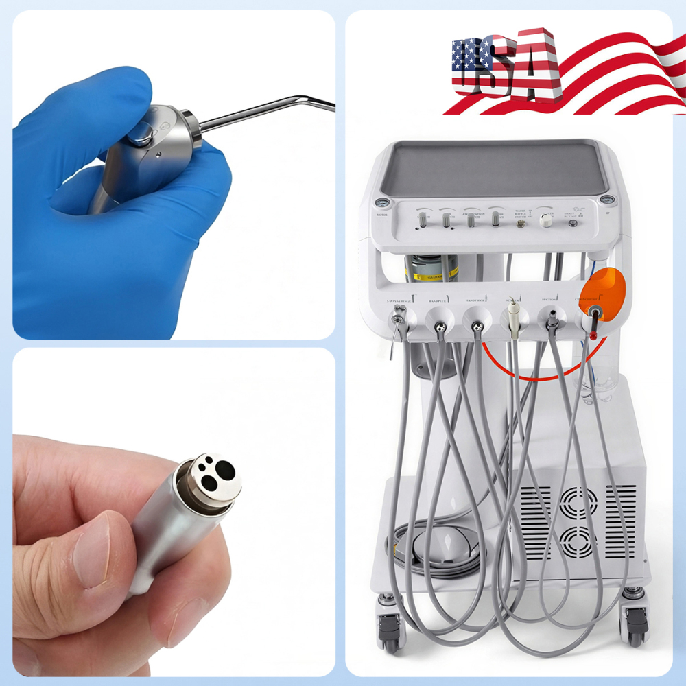 Dental Mobile Delivery Unit Cart with Compressor + Built-in scaler + Curing Light SD-301