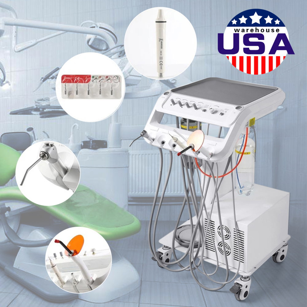 Dental Mobile Delivery Unit Cart with Compressor + Built-in scaler + Curing Light SD-301