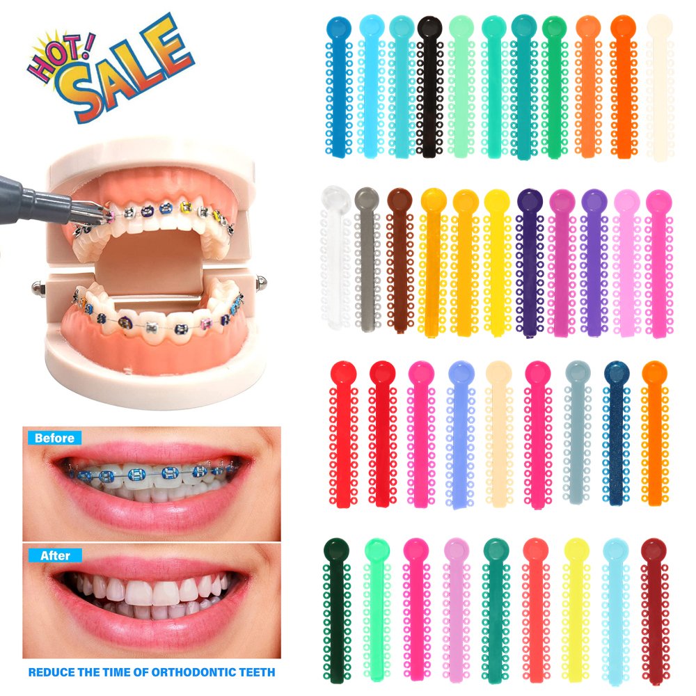 Dental Orthodontic Ligature Ties Elastic Rubber Bands 1040pcs/pack
