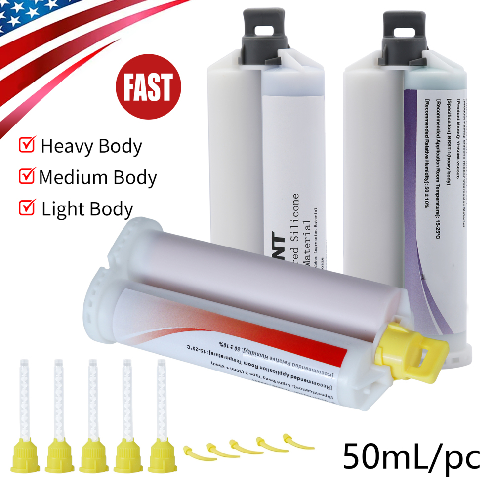 Dental Heavy/Medium/Light Body Fast Rapid Set VPS Impression Material 50ML