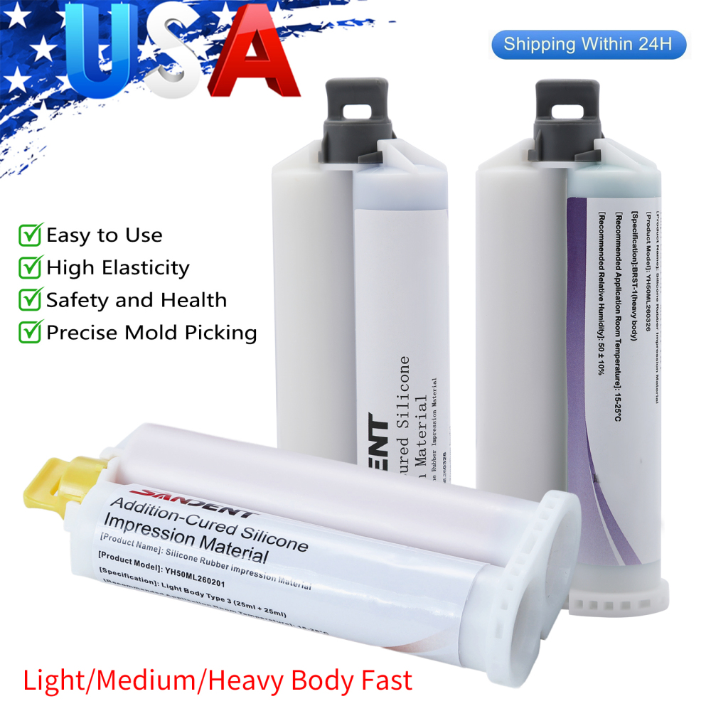 Dental Heavy/Medium/Light Body Fast Rapid Set VPS Impression Material 50ML