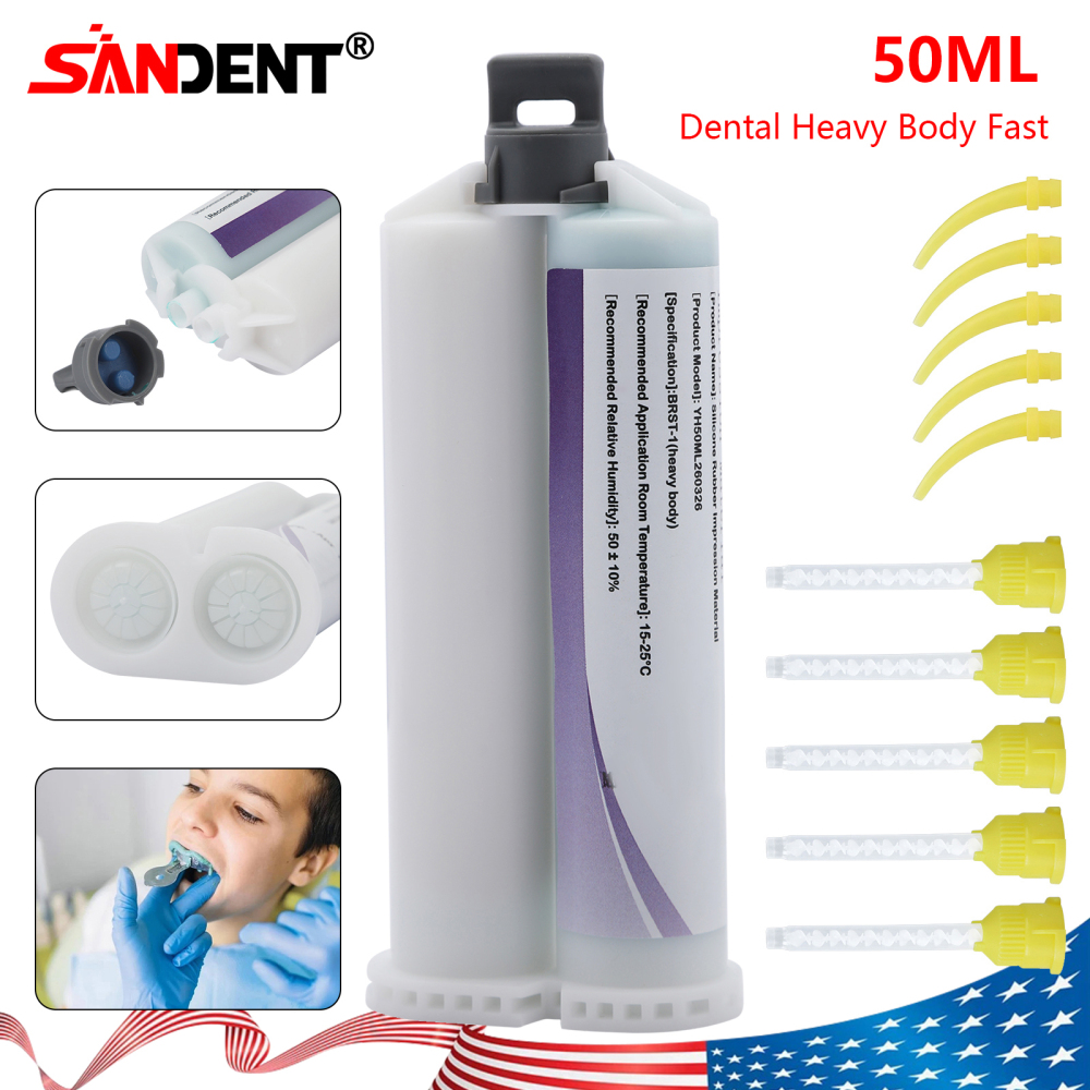 Dental Heavy/Medium/Light Body Fast Rapid Set VPS Impression Material 50ML