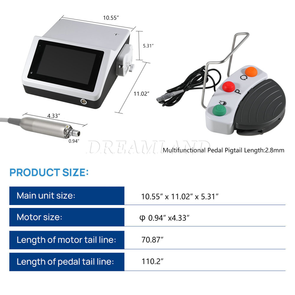 Dental Implant Motor System Surgical Brushless Motor 20:1 Contra Angle