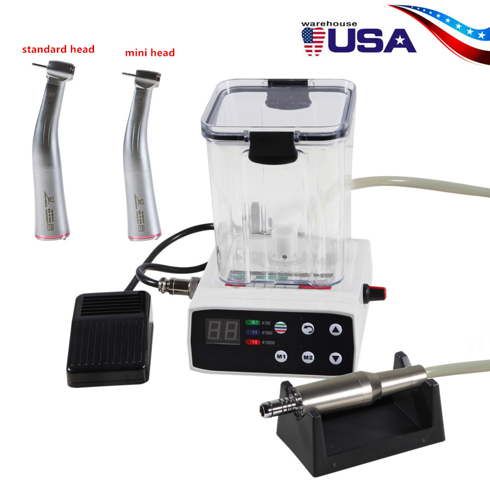 Dental Brushless LED Electric Micro Motor w/Water Tank for Lab Practice  + 1:5 standard/Mini head