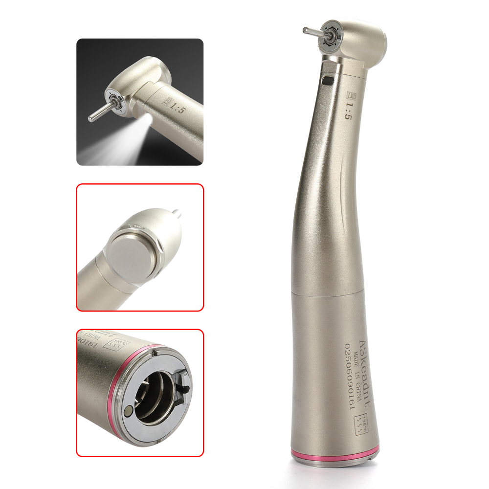 Dental 1:5 Increasing contra angle Handpiece Red Ring  standard head/ Mini head Non-LED /LED Fiber Optic