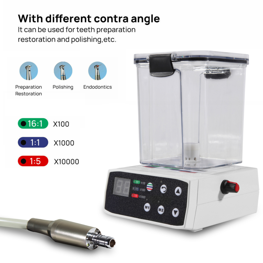 Dental Brushless LED Electric Micro Motor w/Water Tank for Lab Practice  + 1:5 standard/Mini head