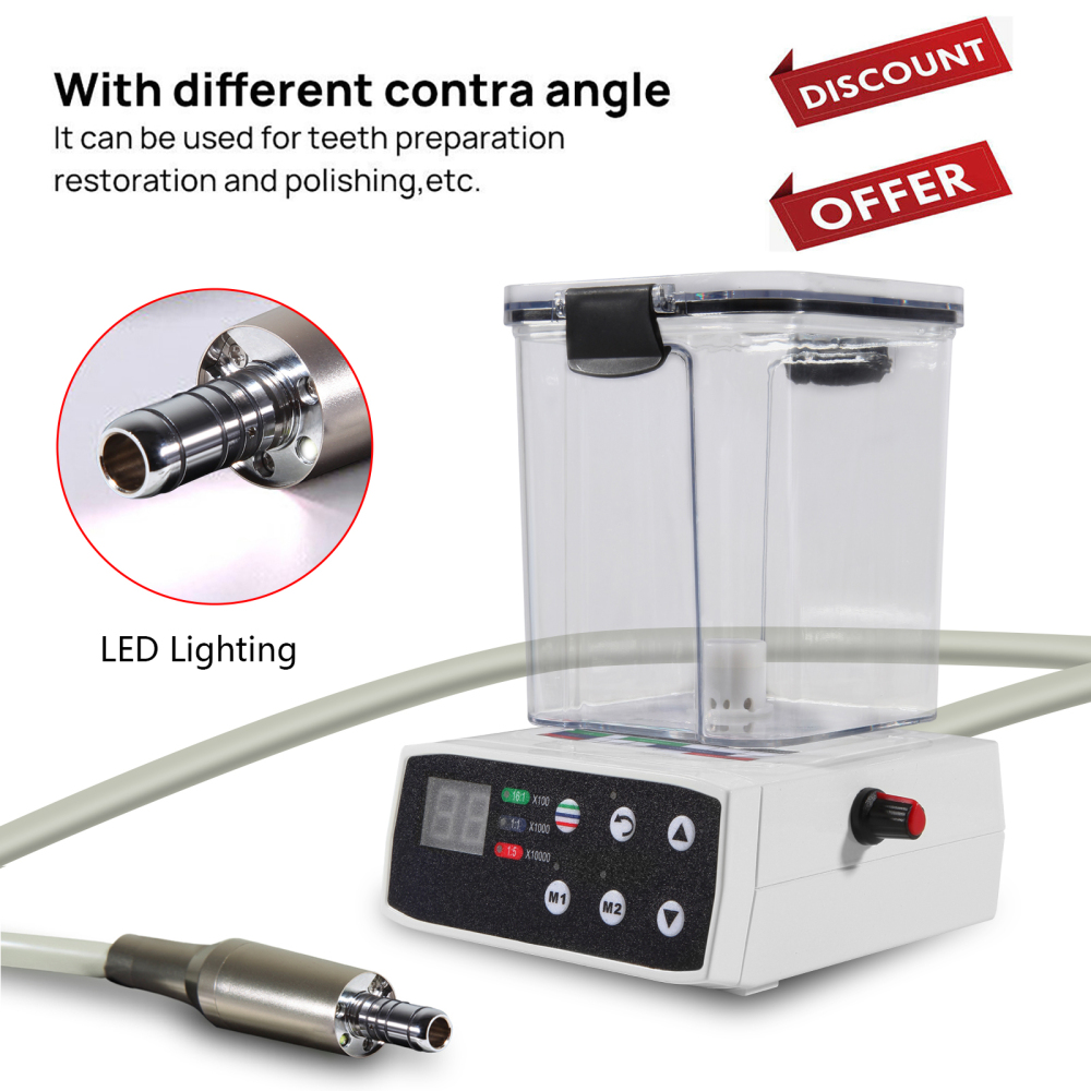 Dental Brushless LED Electric Micro Motor w/Water Tank for Lab Practice  + 1:5 standard/Mini head