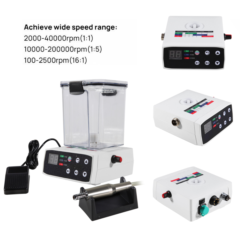 Dental Brushless LED Electric Micro Motor w/Water Tank for Lab Practice  + 1:5 standard/Mini head