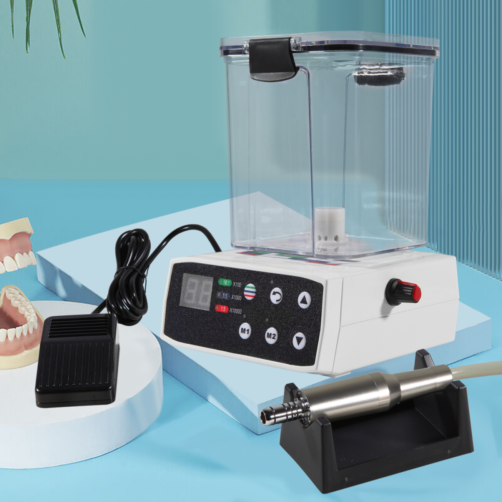 Dental Brushless LED Electric Micro Motor w/Water Tank for Lab Practice  + 1:5 standard/Mini head