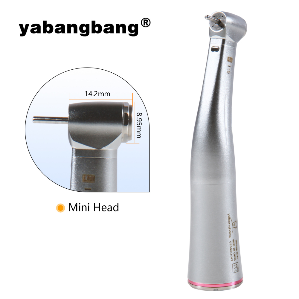 Dental 1:5 Increasing contra angle Handpiece Red Ring  standard head/ Mini head Non-LED /LED Fiber Optic