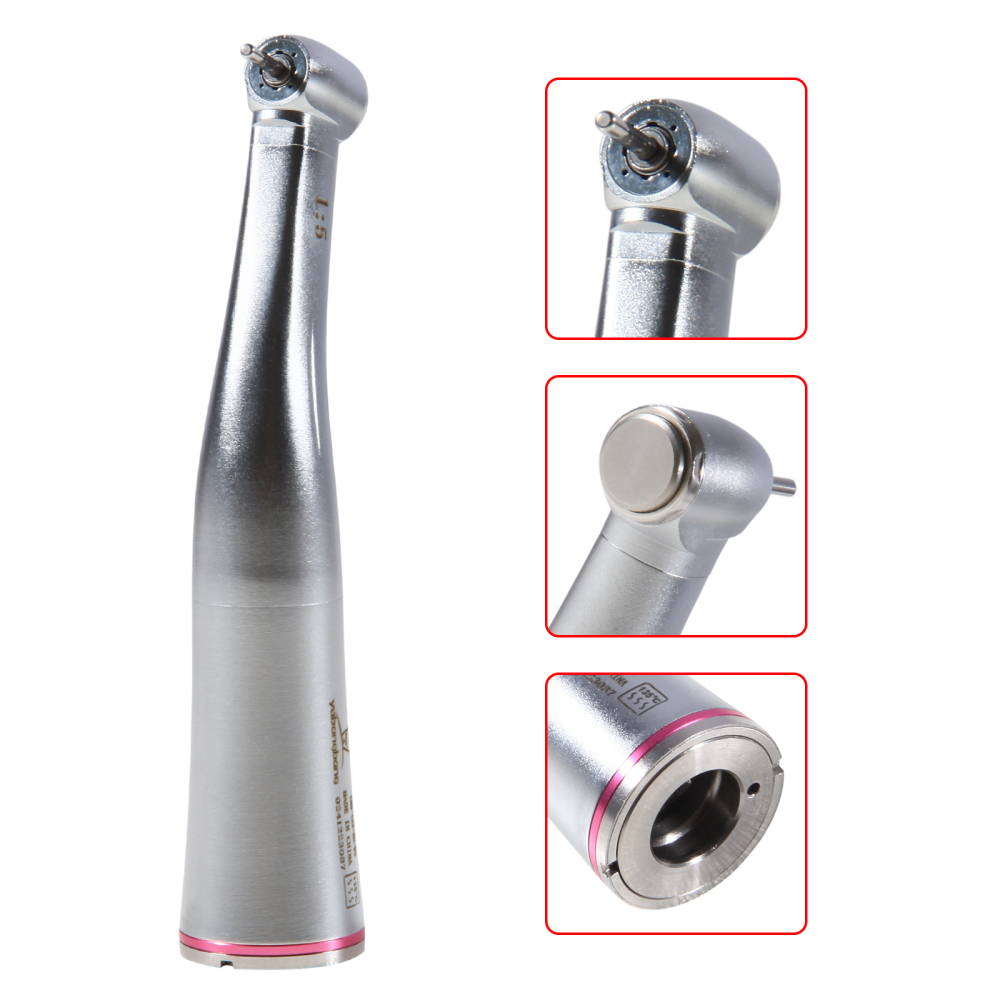 Dental 1:5 Increasing contra angle Handpiece Red Ring  standard head/ Mini head Non-LED /LED Fiber Optic