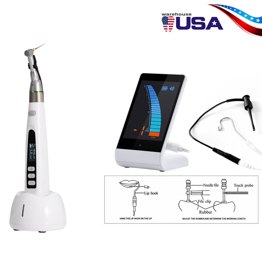 Dental Cordless LED Endo Motor 16:1 Contra Angle/Apex Locator Root Canal Finder/Files