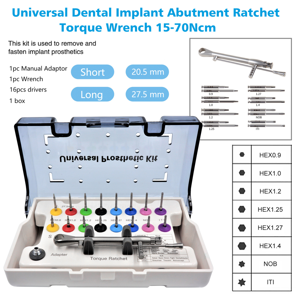 Dental Implant Prosthetic Kit Screwdriver Universal Restoration Tools Kit Wrench