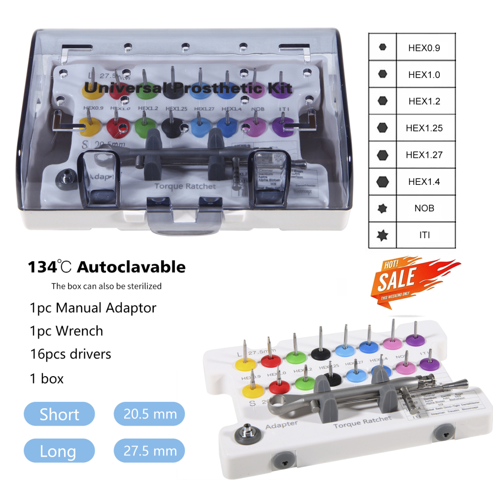 Dental Implant Prosthetic Kit Screwdriver Universal Restoration Tools Kit Wrench