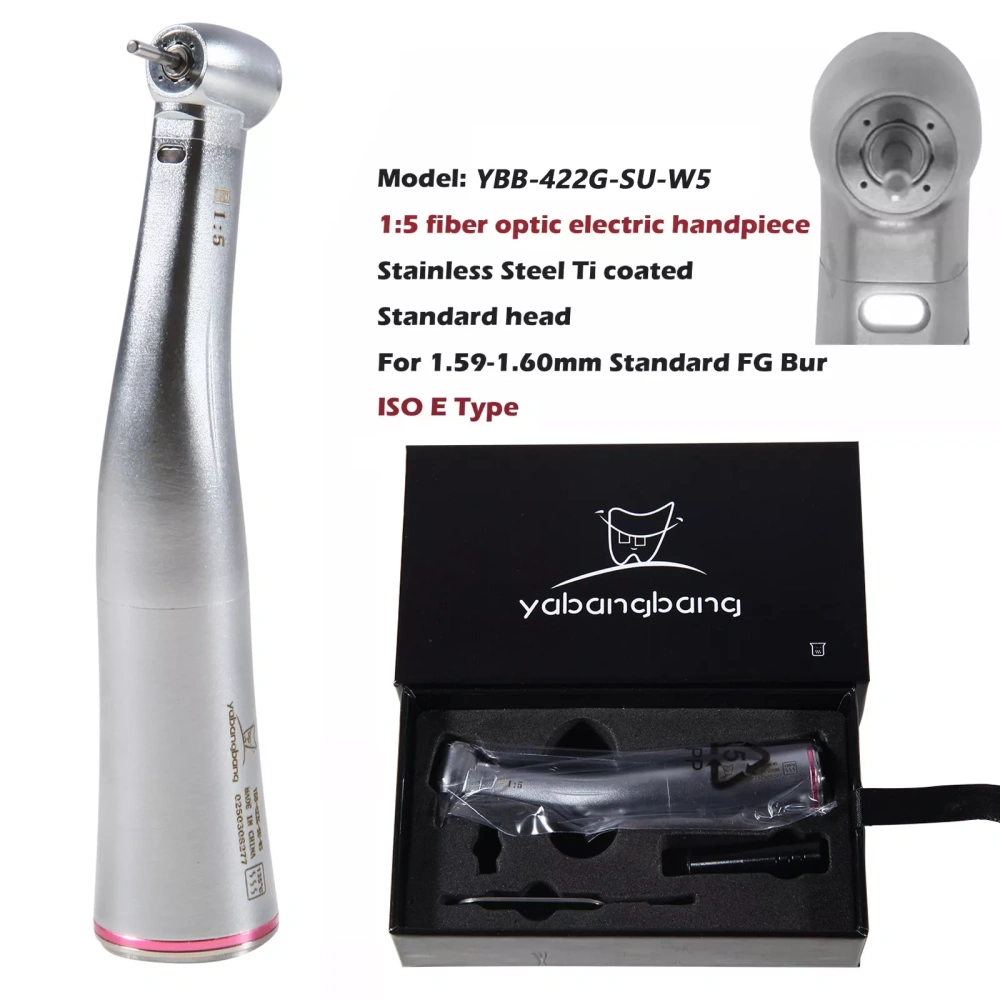 Dental LED Fiber Optic Contra Angle 1:5 Electric Handpiece fit NSK STYLE Standard head