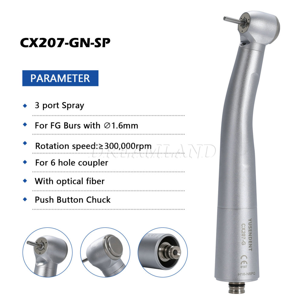 6pcs Yusendent fiber optic air turbine high speed handpiece fit NSK connection