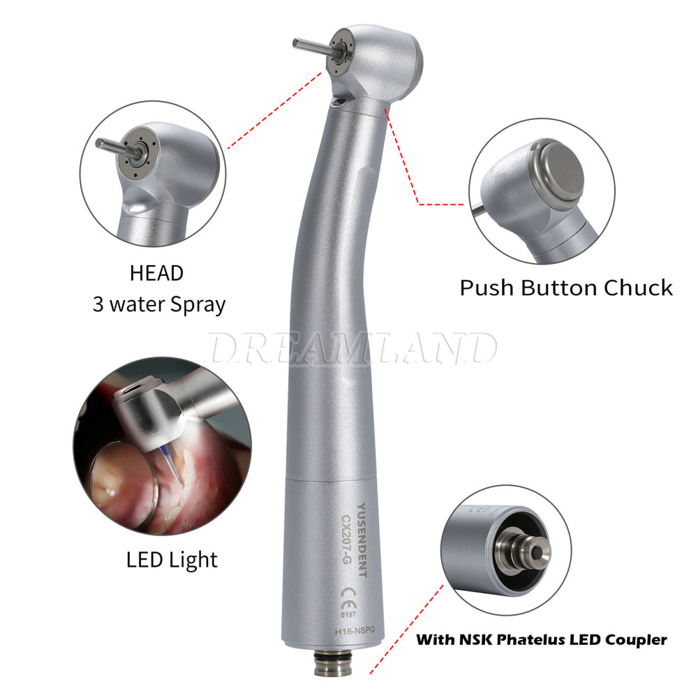 6pcs Yusendent fiber optic air turbine high speed handpiece fit NSK connection