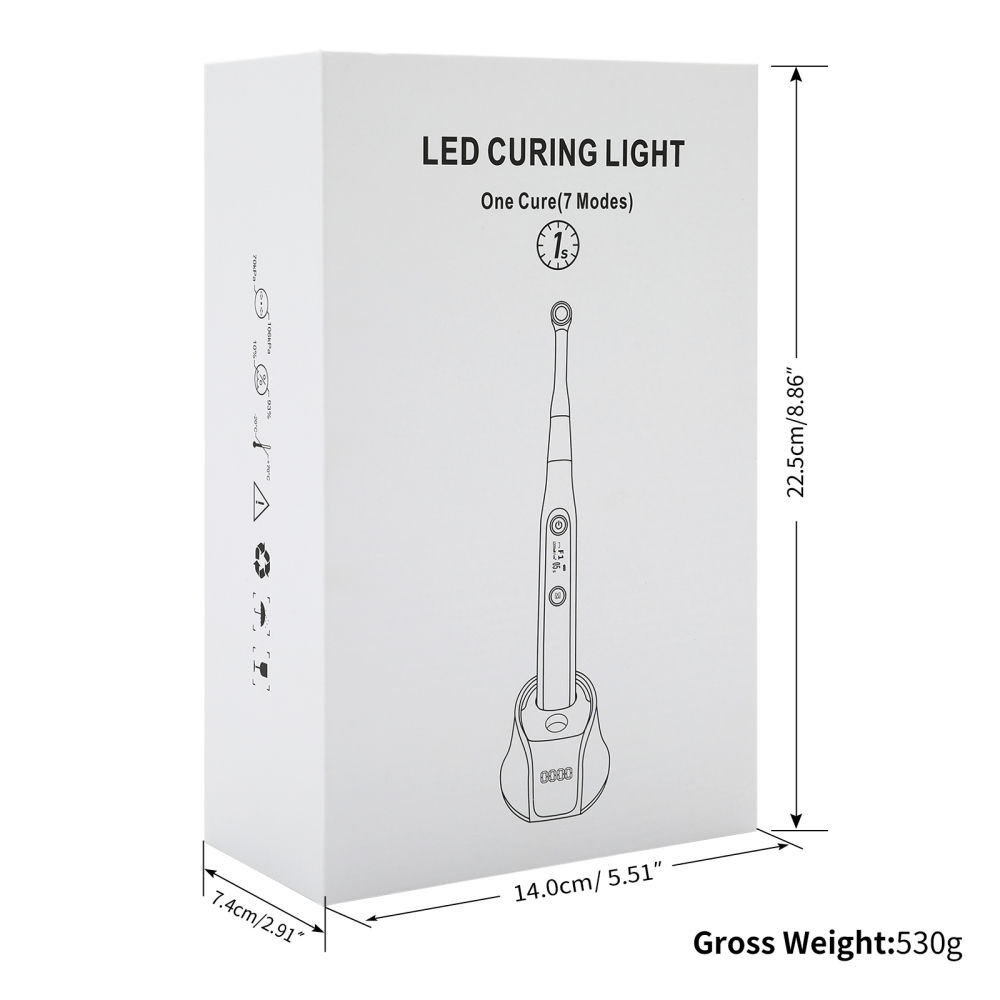 Dental Curing Light Lamp 1000–3000 mW/cm² 7 modes 1–60 seconds High Intensity