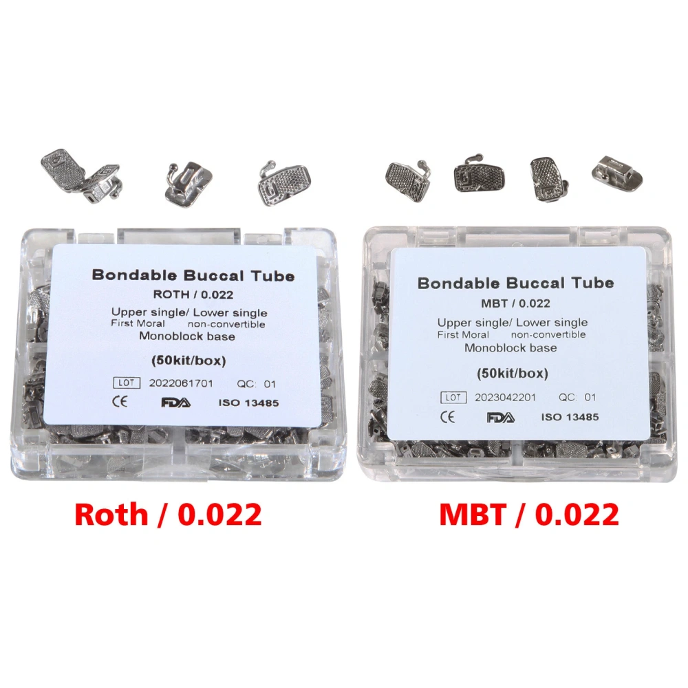 50sets/200pcs Dental Orthodontic ortho Buccal Tube single 1st Molar Monoblock ROTH/MBT