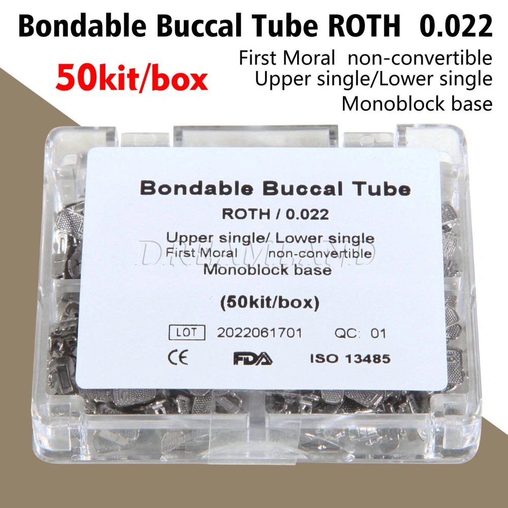 50sets/200pcs Dental Orthodontic ortho Buccal Tube single 1st Molar Monoblock ROTH/MBT