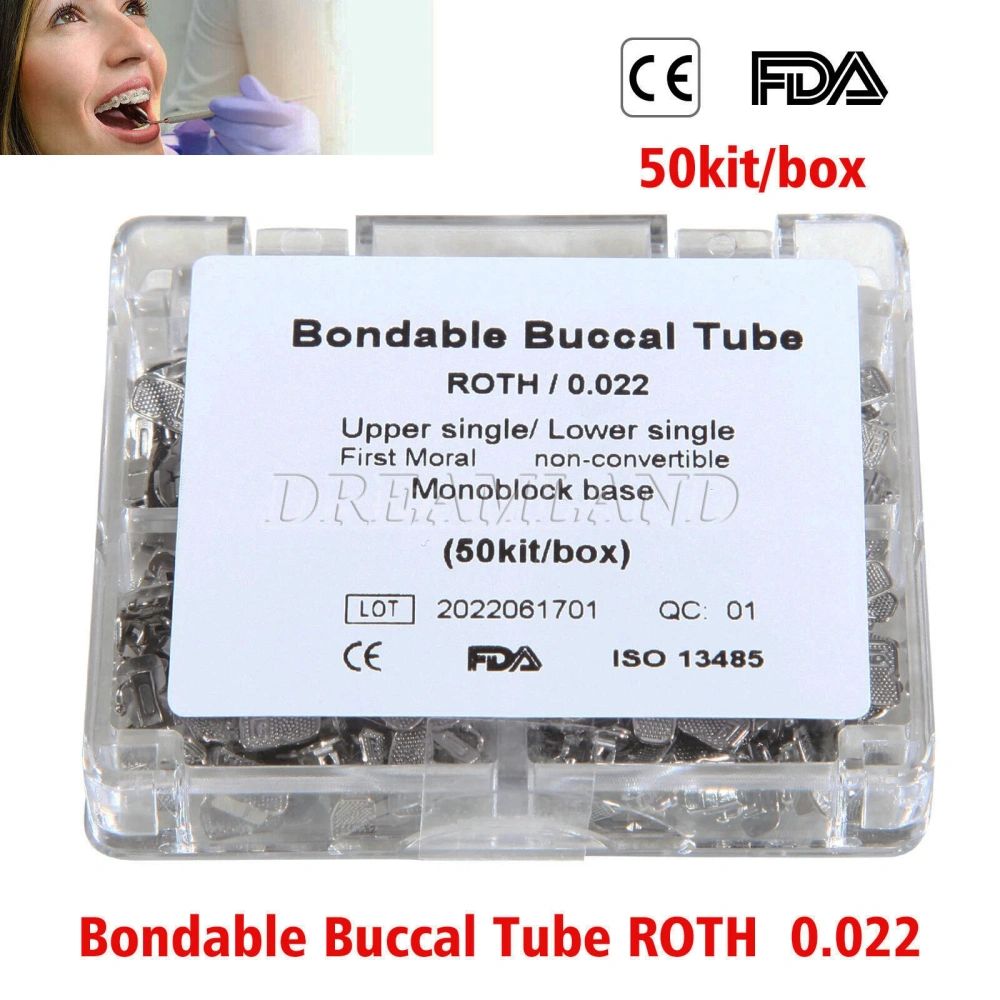50sets/200pcs Dental Orthodontic ortho Buccal Tube single 1st Molar Monoblock ROTH/MBT