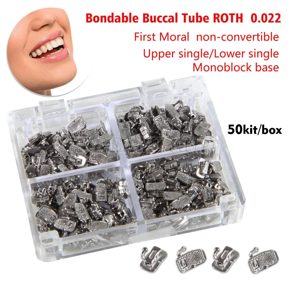50sets/200pcs Dental Orthodontic ortho Buccal Tube single 1st Molar Monoblock ROTH/MBT