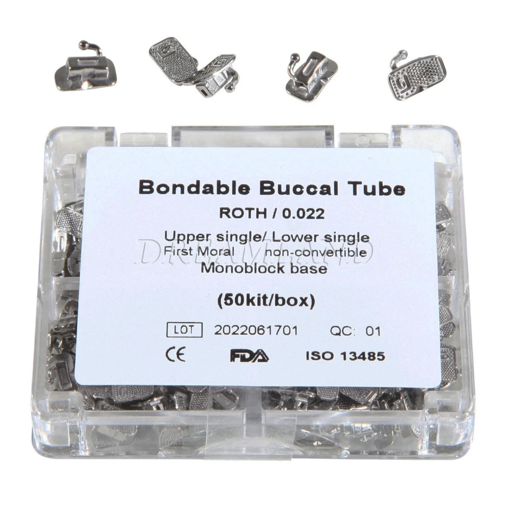 50sets/200pcs Dental Orthodontic ortho Buccal Tube single 1st Molar Monoblock ROTH/MBT