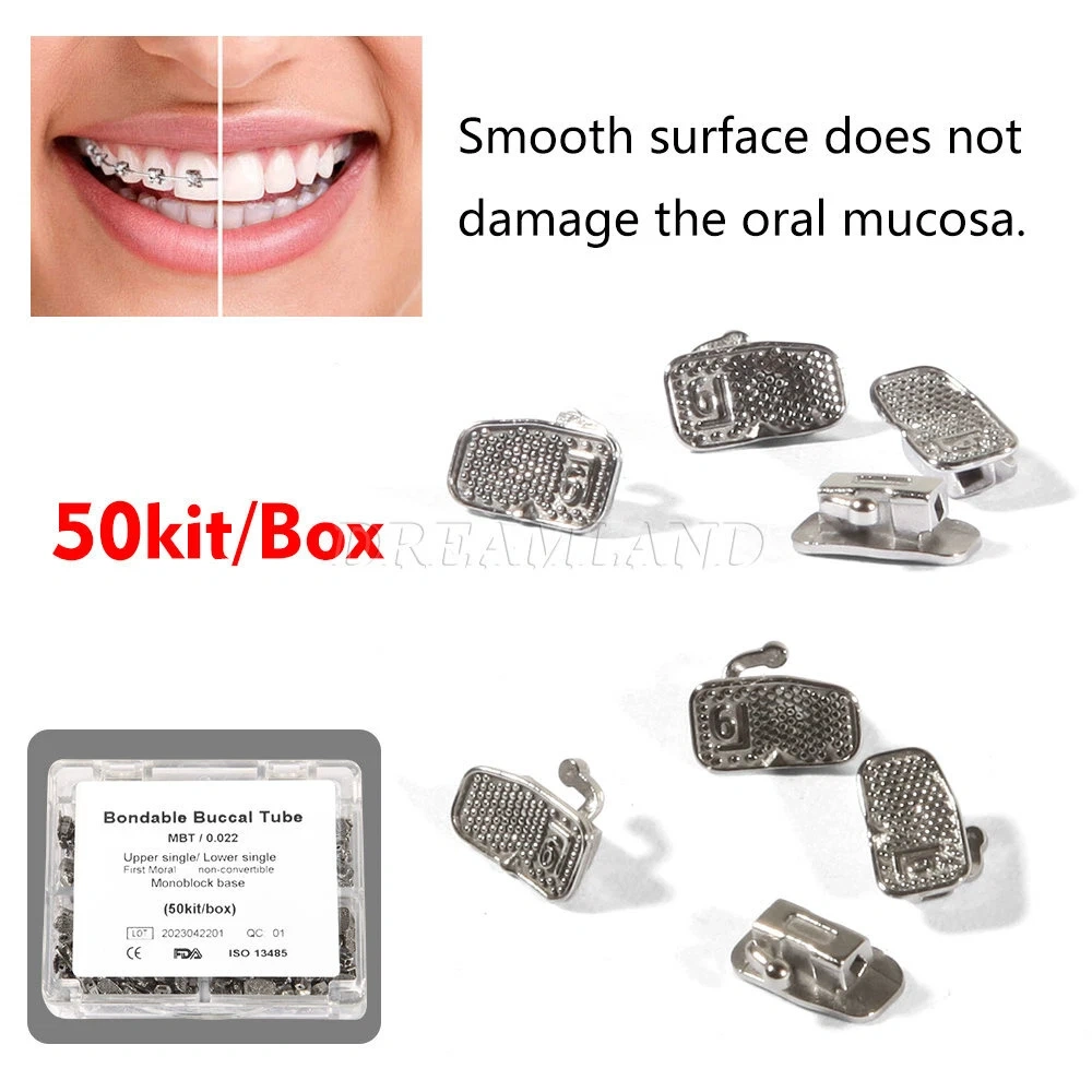 50sets/200pcs Dental Orthodontic ortho Buccal Tube single 1st Molar Monoblock ROTH/MBT