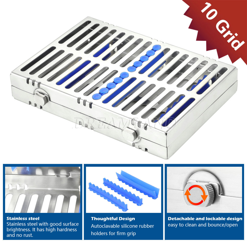 Dental Autoclave Sterilization Cassette Rack Tray Hold 5, 10,20 Surgical Instruments