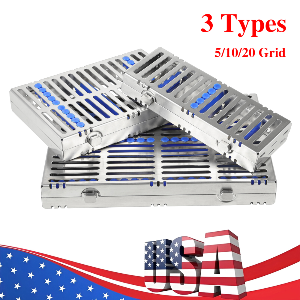 Dental Autoclave Sterilization Cassette Rack Tray Hold 5, 10,20 Surgical Instruments