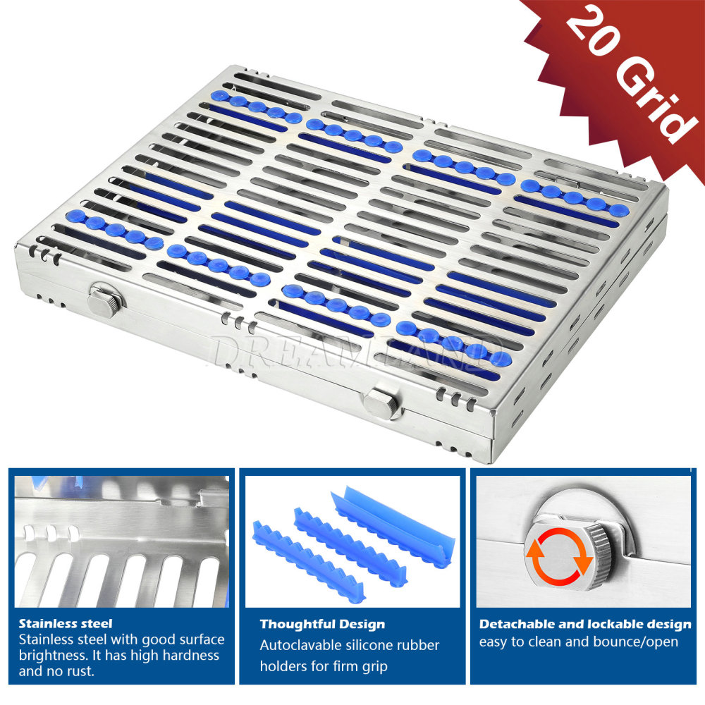 Dental Autoclave Sterilization Cassette Rack Tray Hold 5, 10,20 Surgical Instruments