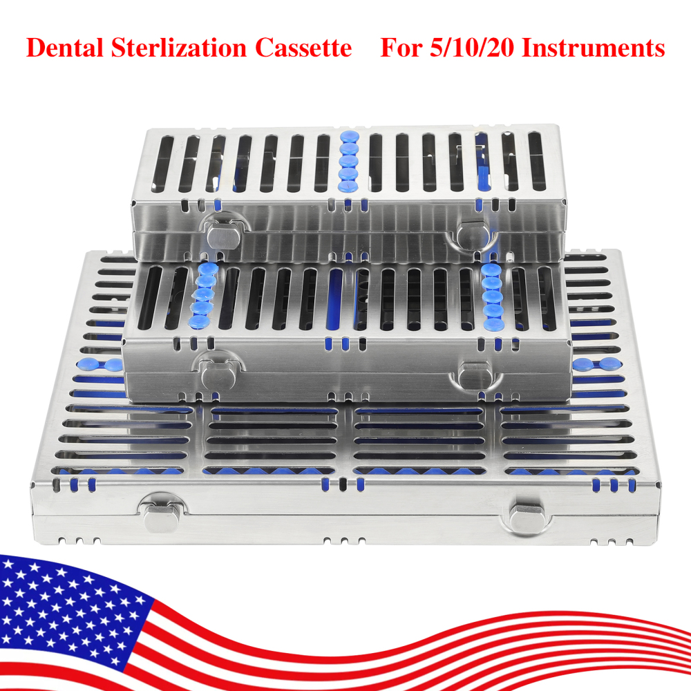Dental Autoclave Sterilization Cassette Rack Tray Hold 5, 10,20 Surgical Instruments