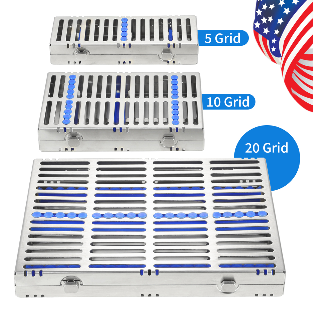 Dental Autoclave Sterilization Cassette Rack Tray Hold 5, 10,20 Surgical Instruments
