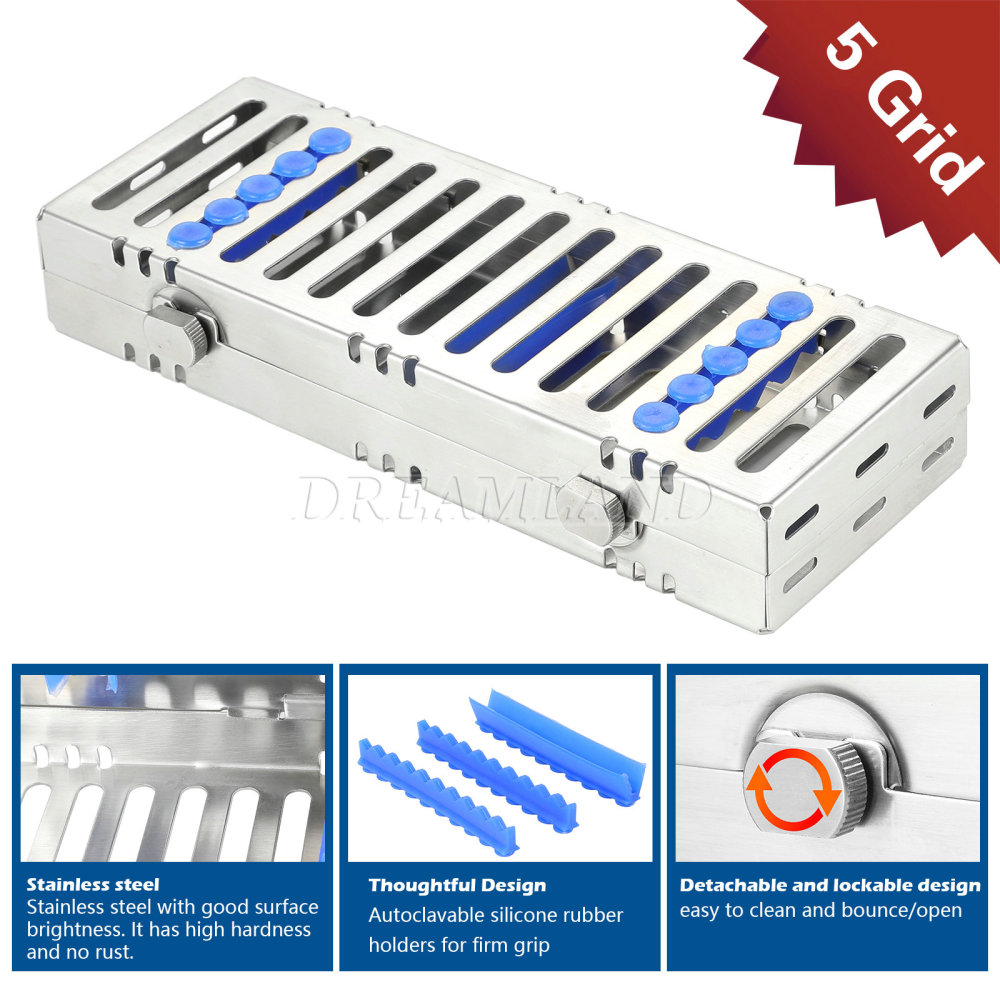 Dental Autoclave Sterilization Cassette Rack Tray Hold 5, 10,20 Surgical Instruments
