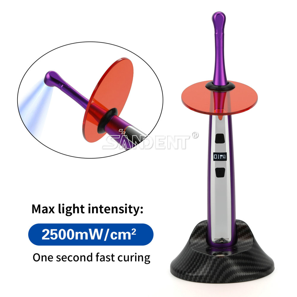 Dental Wireless LED Light Curing Lamp Wide Spectrum 3 Modes 2500MW/cm²