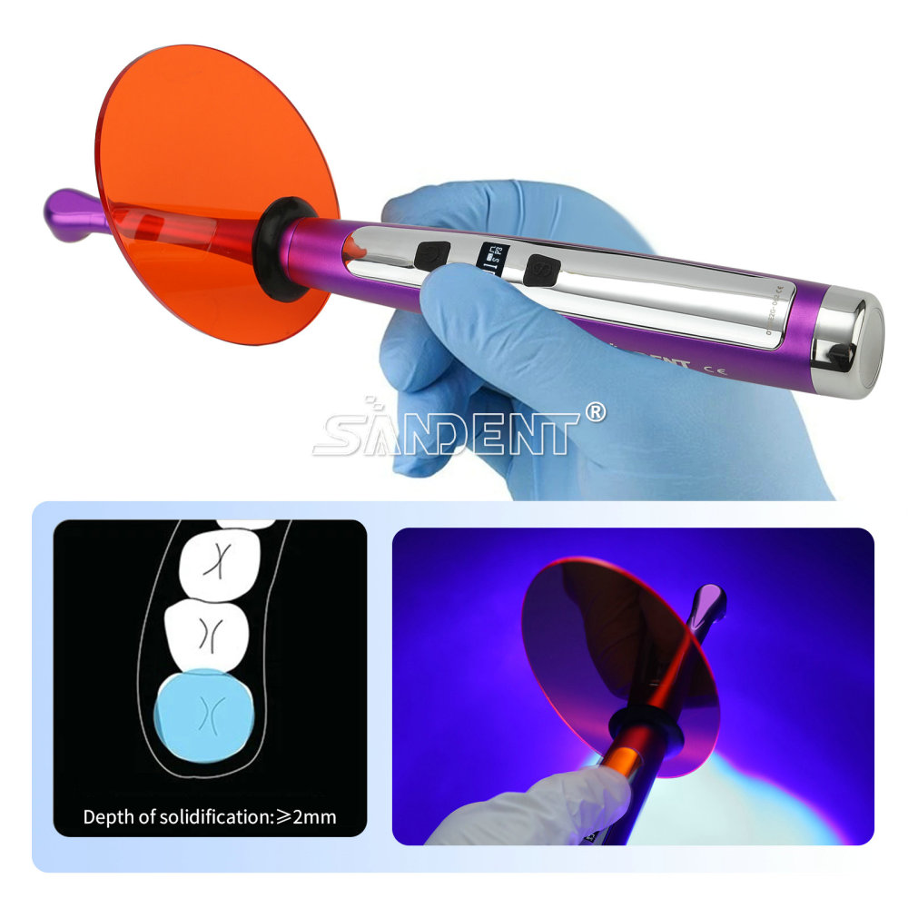 Dental Wireless LED Light Curing Lamp Wide Spectrum 3 Modes 2500MW/cm²